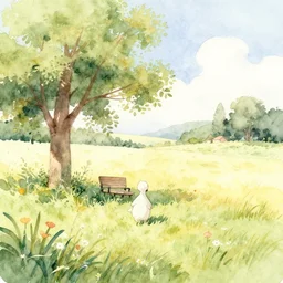 a watercolor painting of a soremi on a warm summer's day