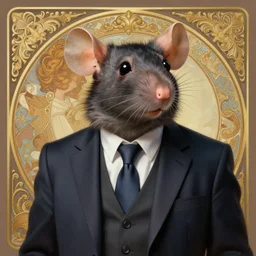 a rat in corporate clothes!!!, antropomorph!!, portrait, intricate, elegant, highly detailed, digital painting, artstation, concept art, wallpaper, smooth, sharp focus, illustration, art by artgerm and greg rutkowski and alphonse mucha
