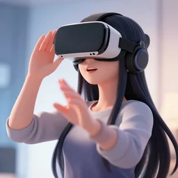 anime girl in VR