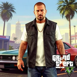 Alex Jones in Grand Theft Auto 5 cover art, epic, 4k resolution, extremely detailed, very sharp, artstation, digital art, vibrant,