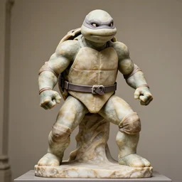 donatello from the teenage mutant ninja turtles sculpted by donatello the renaissance artist, marble, cinematic, high details