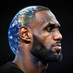The earth shaped like lebron james head