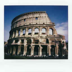 cursed polaroid photograph of ancient romans in the colosseum, photorealistic, dramatic lighting, intricate details