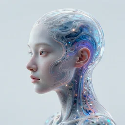 an artificial intelligence gaining sentience, abstract