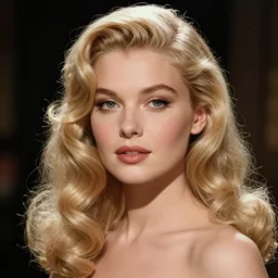 stunning award - winning portrait by sarah moon of a beautiful young feminine blonde woman with soft thin delicate features. vintage hollywood glamour. long shiny wavy glam hair. old hollywood curls. long hair. fashion makeup. vogue. fashion photography. sharp focus. canon 5 0 mm.