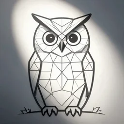 owl vector polygon geometric, jean dubuffet, line drawing