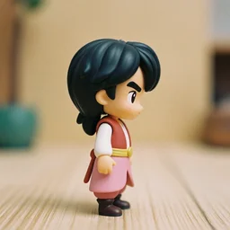 side view of disney and pixar aladdin as nendoroid, side view, 8 k hd dof, kodak film,