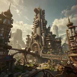 steampunk city