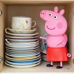 dirty dishes piled up and pepa pig refuses to wash them
