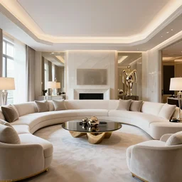 luxury living room designed by jeff koons, interior design magazine photography