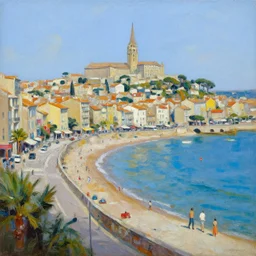 painting of biarritz, france by michael garmash