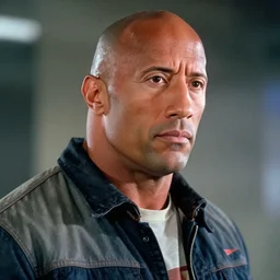 film still close up shot of dwayne johnson as marty mcfly from the movie back to the future. photographic, photography