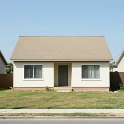 a photo of a house so uninteresting and unremarkable, with nothing to make it unique, a truly normal house