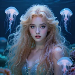 princess of sea anemones, gorgeous, realistic face, detailed long flowing anemone hair, jellyfish, artgerm, seb mckinnon, translucent, 8 k portrait render, 🌊, 🐠, ethereal, artstation, ultra realistic, cinematic lighting