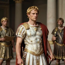 the time traveler's candid vintage photograph, roman emperor caligula in his court, photorealistic, dramatic lighting, intricate details,