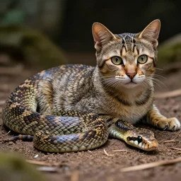 a snake - cat - hybrid, animal photography