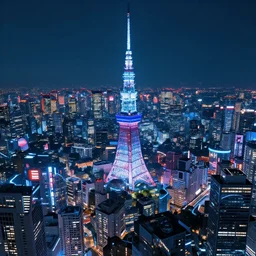 stunning panorama of neo-tokyo, a futuristic cyberpunk city adorned with neon buildings and technology, cyberpunk art, trending on ArtStation