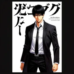 professionally drawn seinen mature cyberpunk detective horror action manga comic cover about pain, murder, rituals, occult, blood, full color, beautifully drawn coherent professional, drawn by ilya kuvshinov, ilya kuvshinov, hiromu arakawa and tsutomu nihei. japanese script kanji hiragana on the cover. simplistic minimalist minimalist cover art.