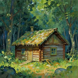 [ a log cabin in the forest ] [ van gogh ] [ boris vallejo ]