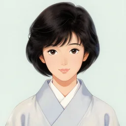 A norman rockwell illustration about a japanese 1980 idol singer