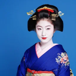 Portrait Photograph of a Japanese Geisha PP Blue Ultra