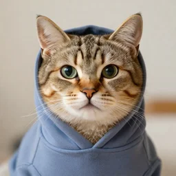 cat with a hoodie