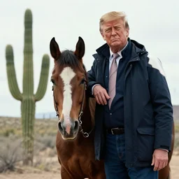 donald trump as clint eastwood squinting at high noon in the style of a clint eastwood movie, the good, horse, cactus, the bad and the ugly, abraham lincoln, clint eastwood, steven seagal, vibe, bud spencer, donald trump, glory days, justice, american flag, patriotism, apple pie, black and white, artgerm, trending on artstation