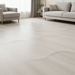 living room with a floor like ocean waves