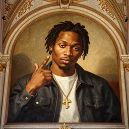 renaissance painting of the rapper earl sweatshirt!!!, ( ( church ceiling mural ) ) by michelangelo, detailed, vivid - w 7 6 8