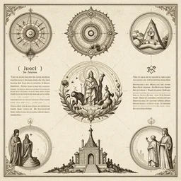 a infographic from the 1830s, detailed, infographic, stylized, mystical