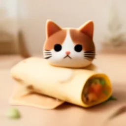 a literal burrito made out of a cat, cute