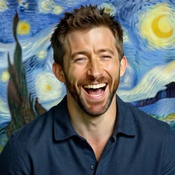 ryan reynolds laughing maniacally by vincent van gogh
