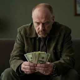 multicolo saul goodman holding money by gary baseman in 4 k ultra high resolution, with depressive feeling