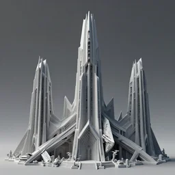 3 d sculpt of a minimalist brutalist futurist angular cathedral architecture evil gothic tron arcane ruins, warhmmer 4 0 k scifi tower spaceship inspired by the matrix, lotr, star wars, ilm, beeple, star citizen halo, mass effect, starship troopers, elysium, the expanse, high tech industrial, artstation unreal