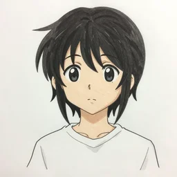 awful flat bad front facing anime - esque art, drawn by inexperienced 1 3 - year - old in class in 2 0 minutes when bored, bad proportions, ink pen, scratchy
