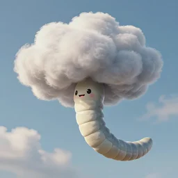 worm clouds, 4k, post-processing, very very detailed, artstation, cute