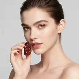 beautifule female supermodel with dried dates