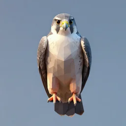 symmetrical, falco lombardi, low poly, on clear background, isometric art, 3 d render, insanely detailed, artstation, concept art, behance, ray tracing, smooth, sharp focus, ethereal lighting