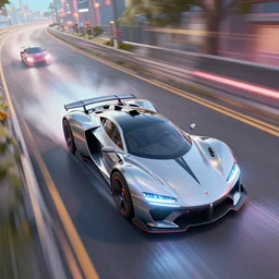 dream tron tesla light cycle race, hot wheels, overhead view, octane, raytrace, syd mead, artgerm, jim lee,