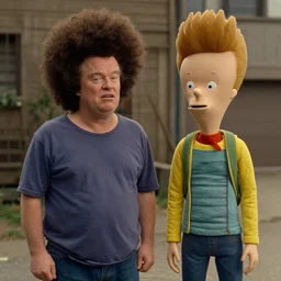cinematic still of a beavis and butthead film directed by christopher nolan