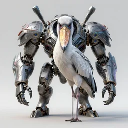 portrait of shoebill - stork - mecha - carrion crawler, intricate abstract. intricate artwork, by tooth wu, wlop, beeple, dan mumford. concept art, octane render, trending on artstation, greg rutkowski very coherent symmetrical artwork. cinematic, key art, hyper realism, high detail, octane render, 8 k, iridescent accents