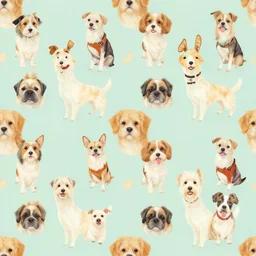 repeating fabric pattern dog breeds