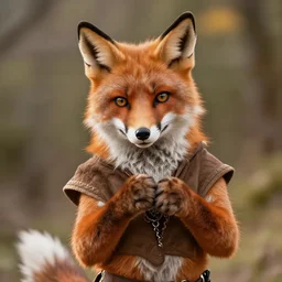 anthropomorphic medieval fox, fursuit, cosplay, warm light, trending on instagram, photography