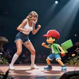 taylor swift challenging ash ketchum to a pokemon battle