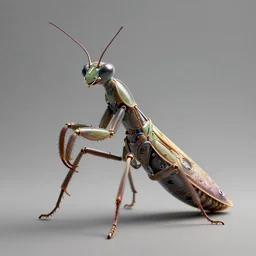 steampunk robot mantis, 3 d model, unreal engine realistic render, 8 k, micro detail, intricate, elegant, highly detailed, centered, digital painting, artstation, smooth, sharp focus, illustration, artgerm, tomasz alen kopera, wlop