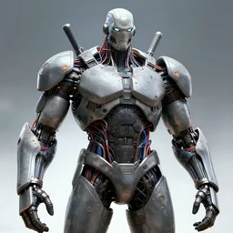 giant cyborg man with wires, art station, 4 k