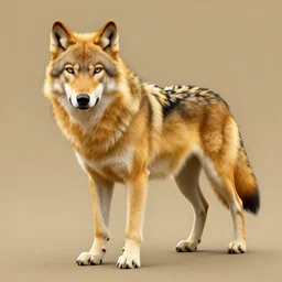 professional stylized drawing of a golden wolf, high quality, highly detailed, hd, 8 k