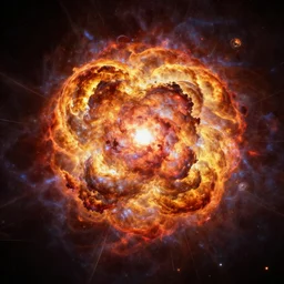 supercomputer generated illustration of the explosion of a supernova, highly detailed