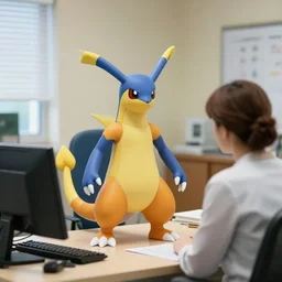 mewtwo from pokemon as a therapist in a therapy office