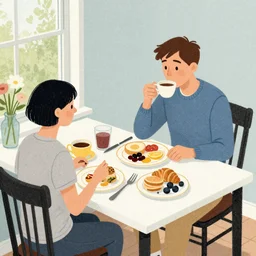 illustration breakfast by Leigh Viner